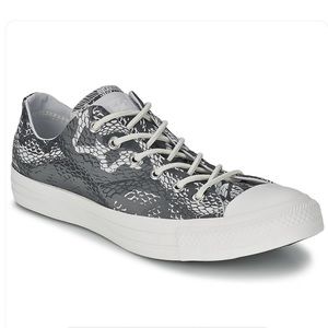 Converse Reptile Print Court Shoes in Grey